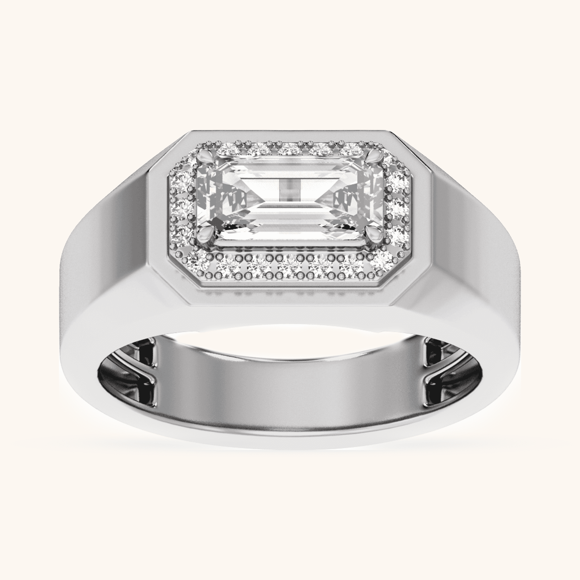 14K Gold white ring