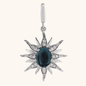 Solar Necklace with London Blue Topaz & Diamond