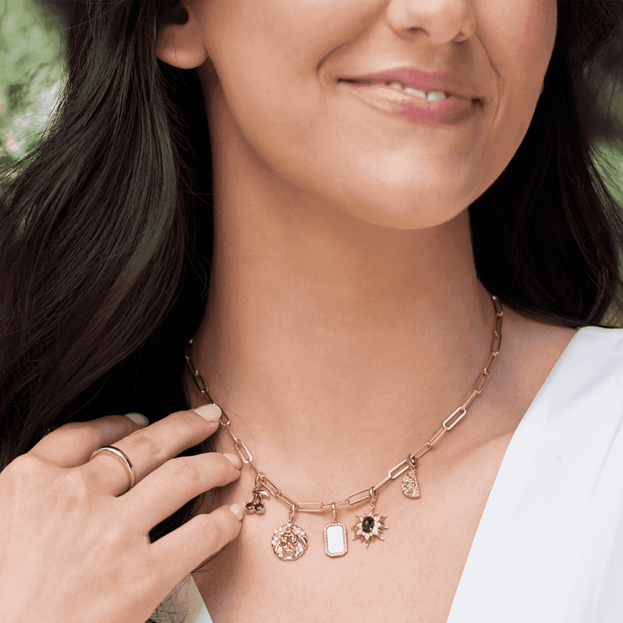 Solar Necklace with London Blue Topaz & Diamond