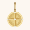 Dazzling Gold Charm Compass Pendant