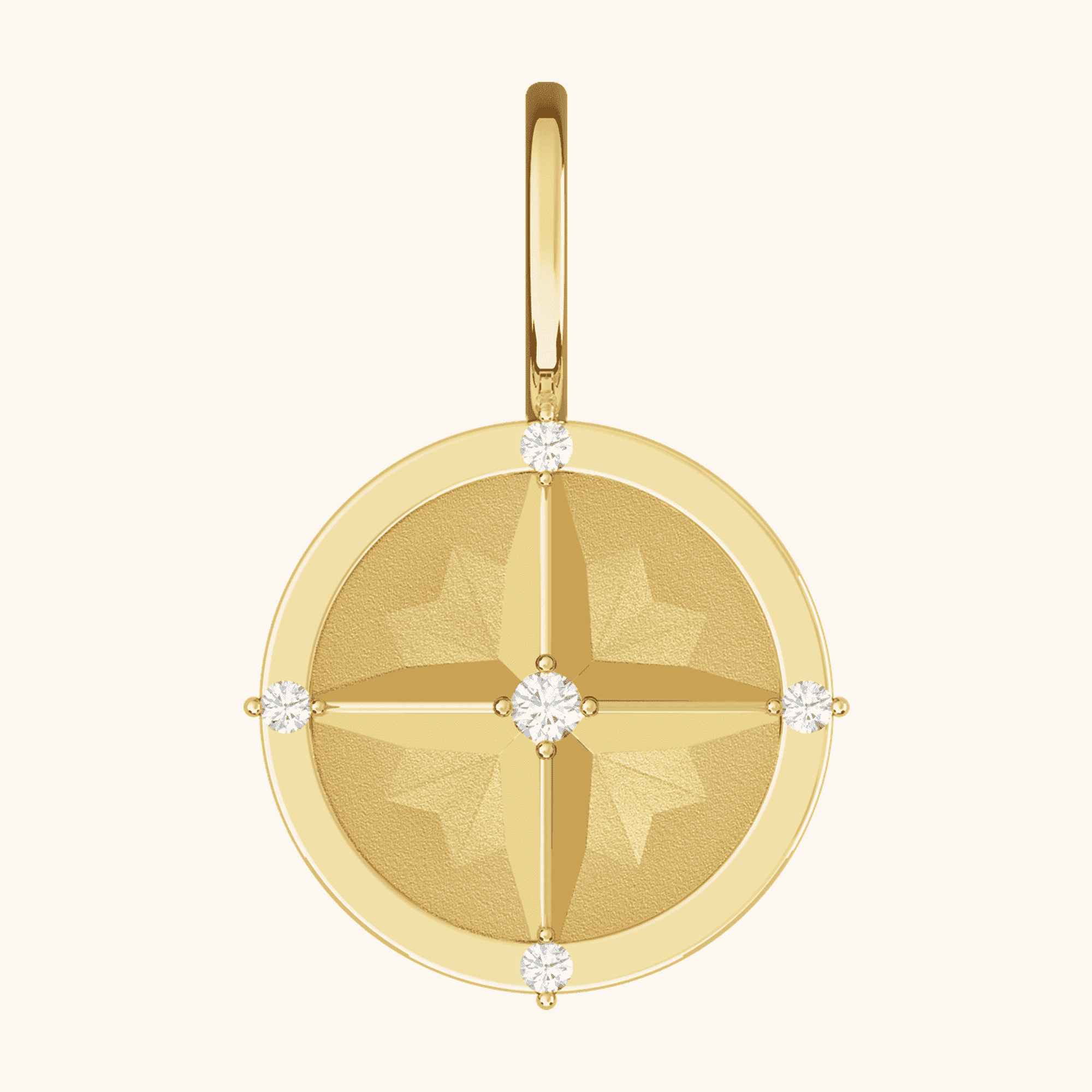 Dazzling Gold Charm Compass Pendant