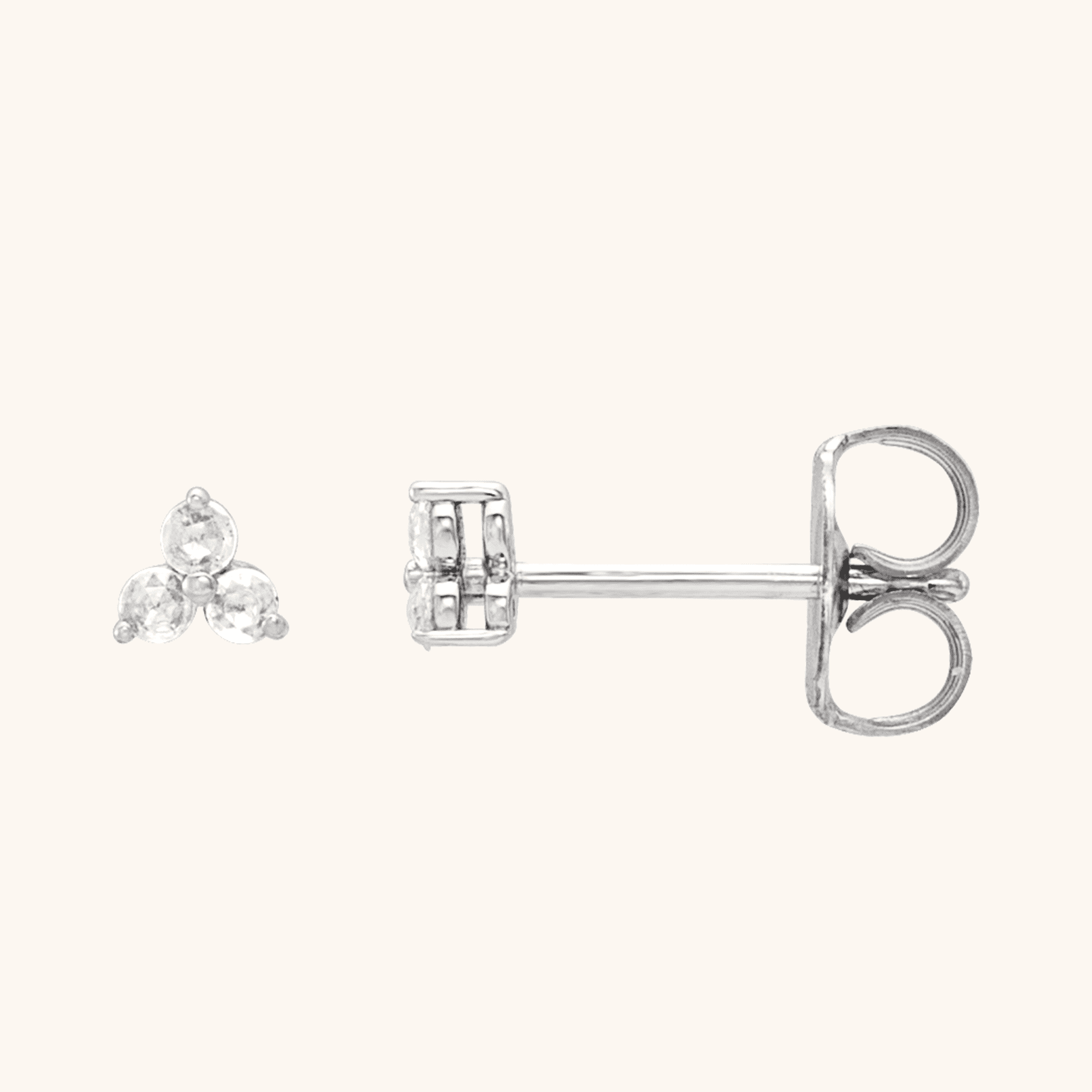 Three-Stone Gold Earrings