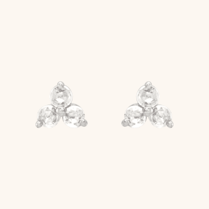 Three-Stone Gold Earrings