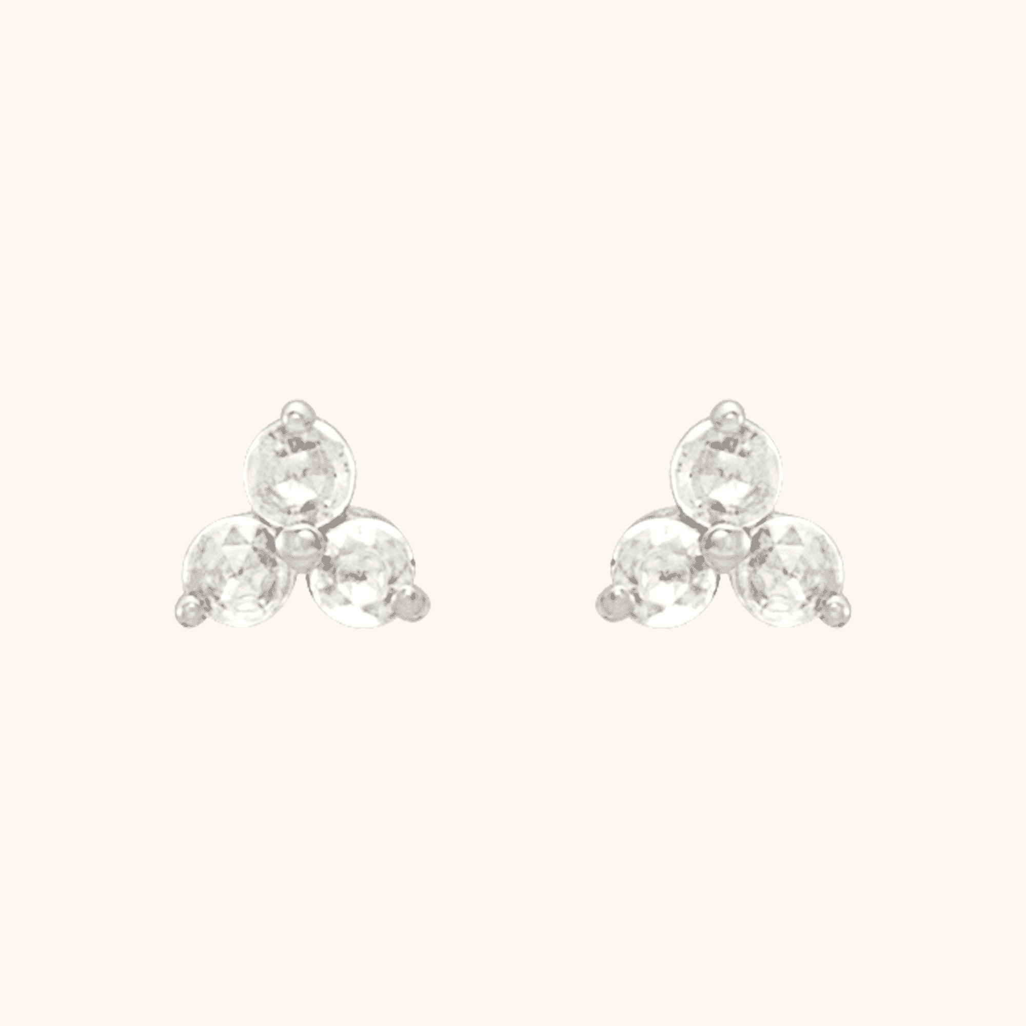 Three-Stone Gold Earrings