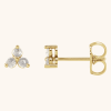 Three-Stone Gold Earrings