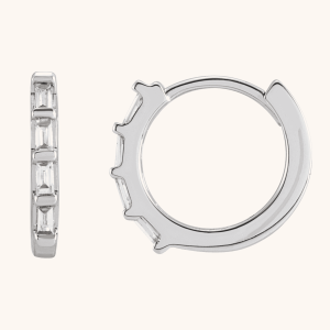 14K Gold Hoop Earrings white
