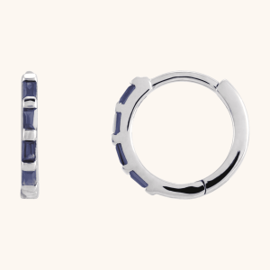 14K Gold Hoop Earrings blue