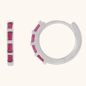 14K Gold Hoop Earrings pink