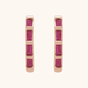 14K Gold Hoop Earrings pink