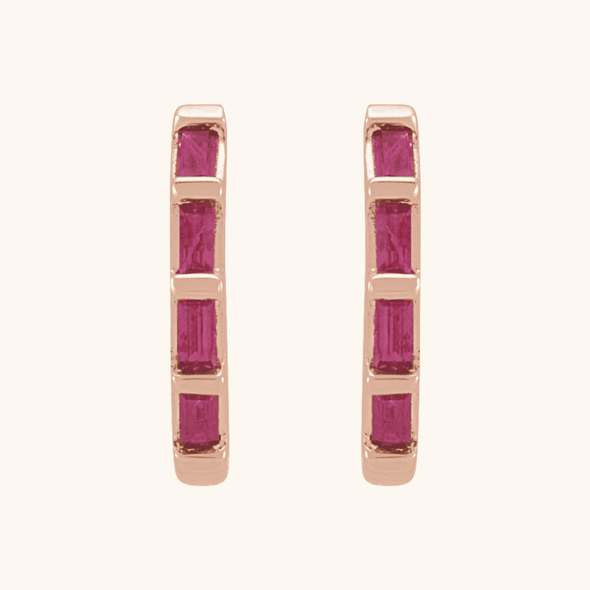14K Gold Hoop Earrings pink