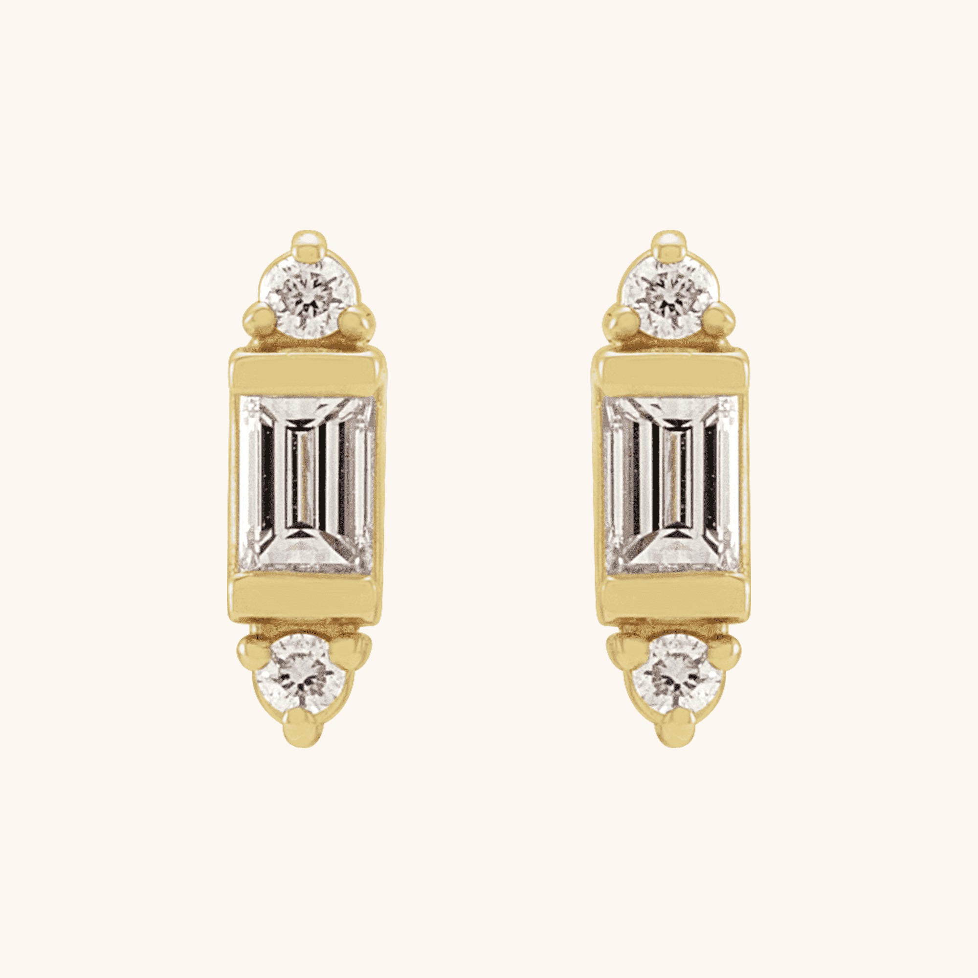 Yellow Gold Diamond Earrings