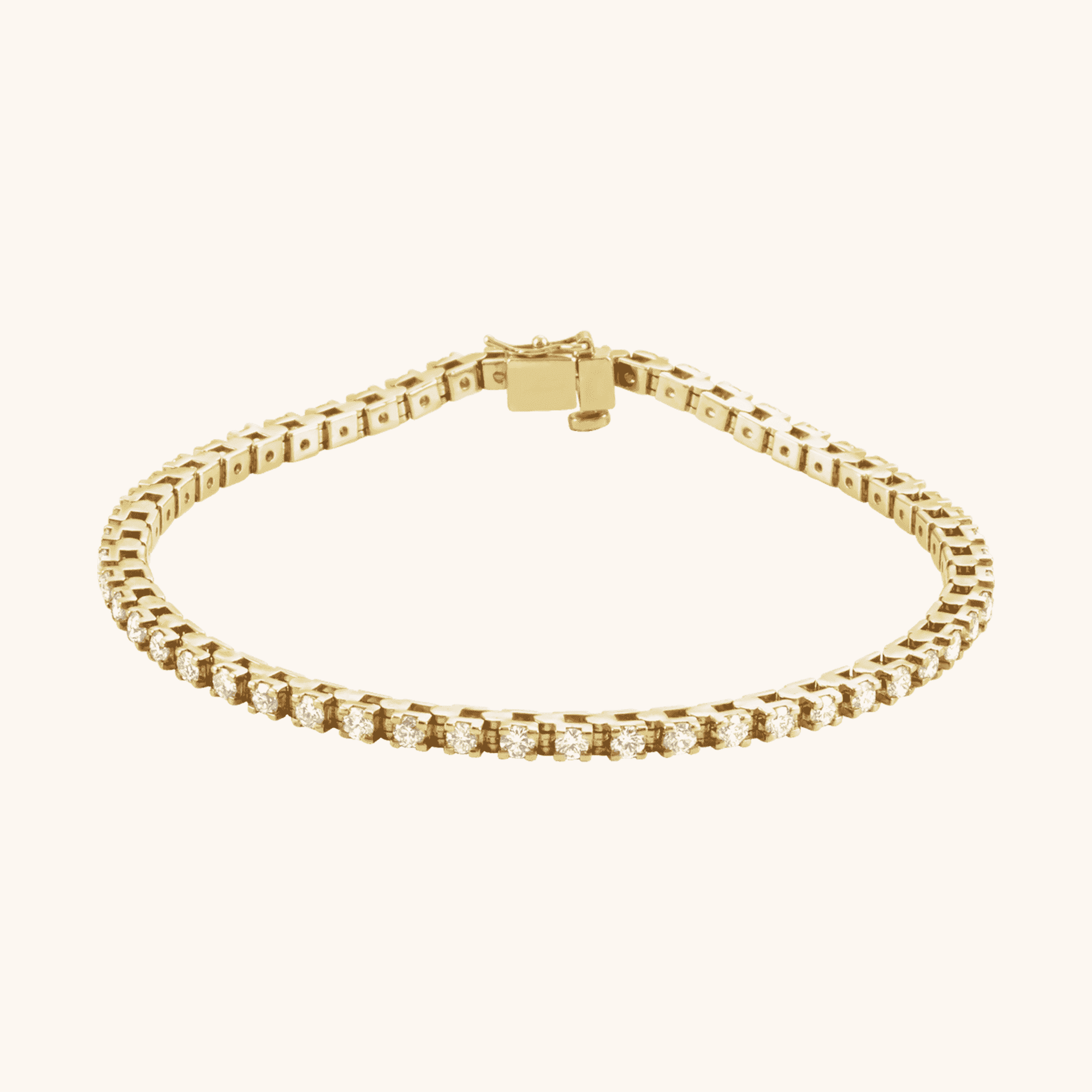 Diamond Line Bracelet 14K Yellow White & Rose - Image 6