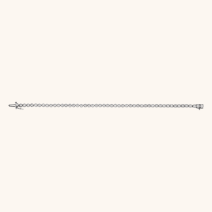 14K White Natural Diamond Line Bracelet