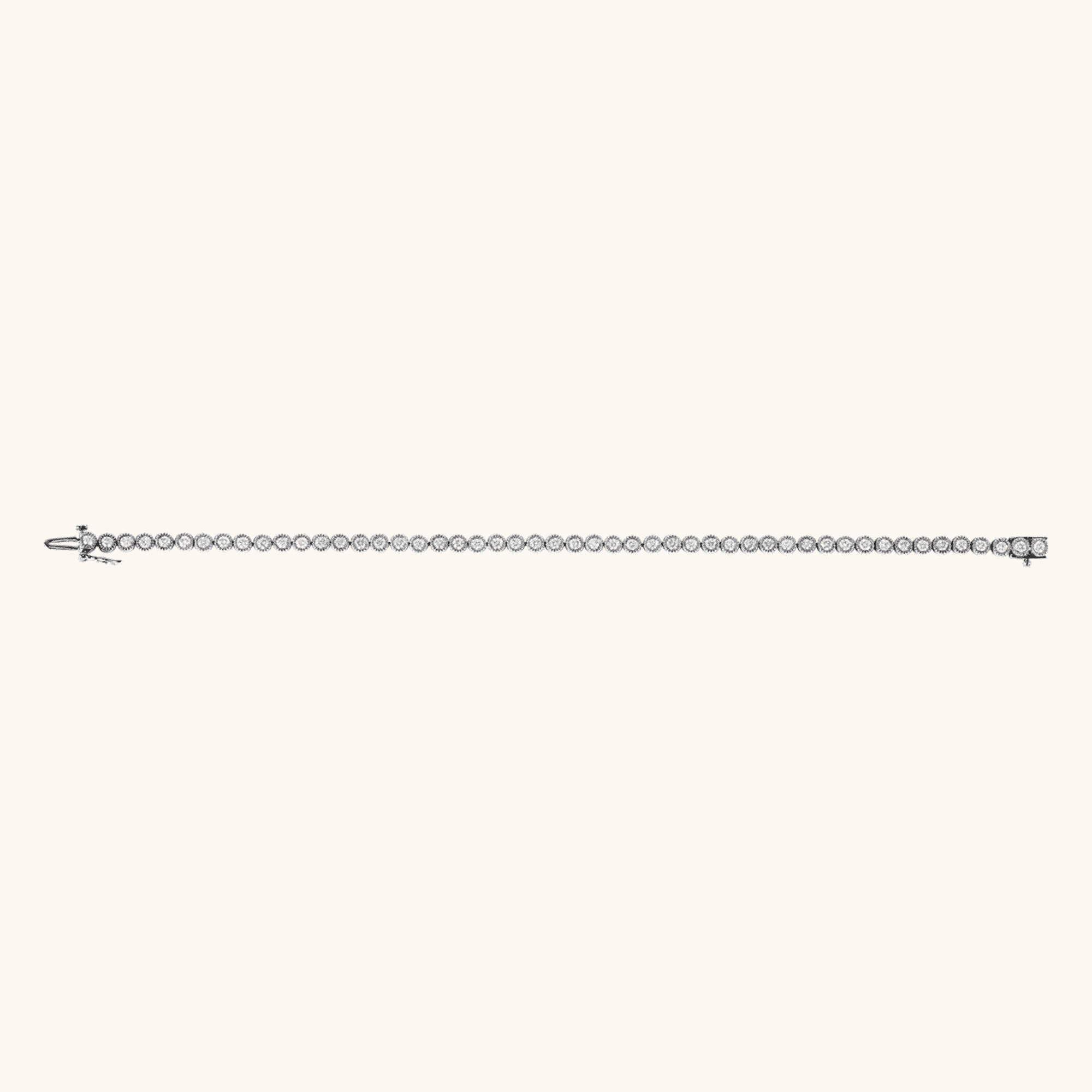 14K White Natural Diamond Line Bracelet