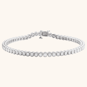 14K Gold Natural Diamond Line Tennis Bracelet