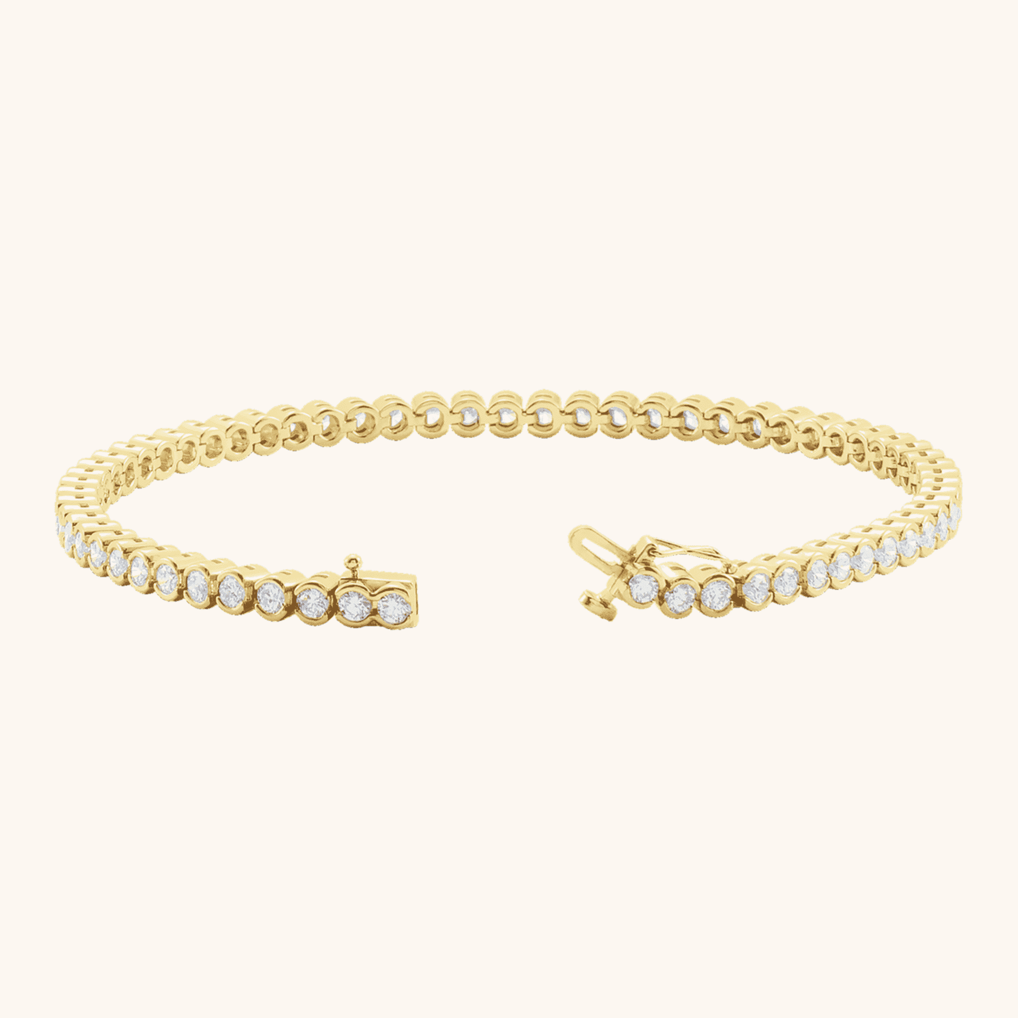 14K Gold Natural Diamond Line Tennis Bracelet