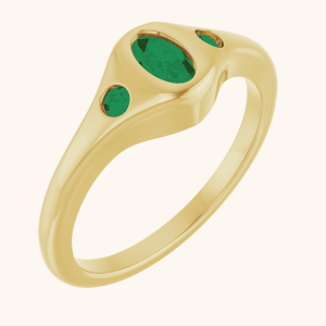 14K Yellow Ring With Natural & Lab-Grown Diamonds and Gemstones