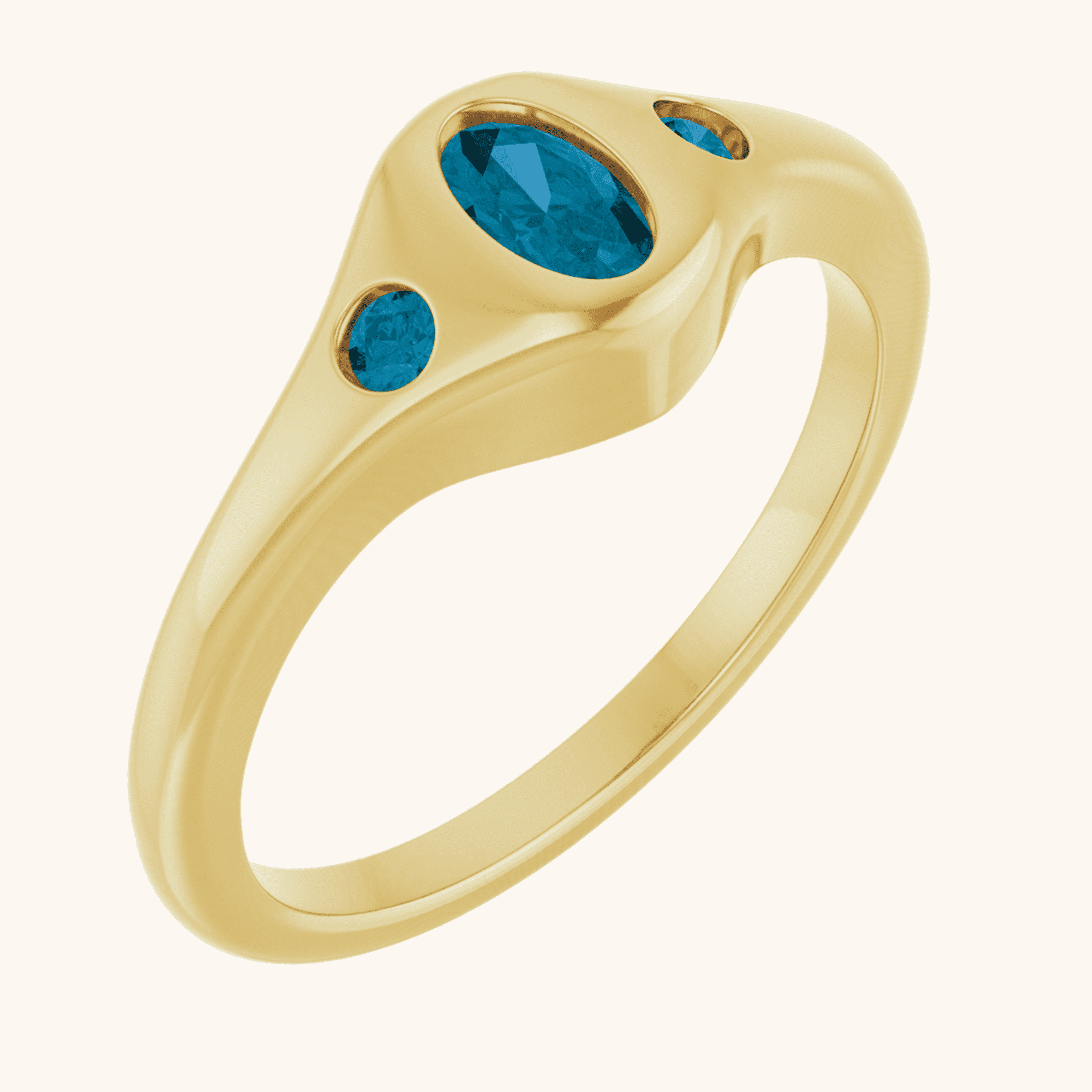 14K Yellow Ring With Natural & Lab-Grown Diamonds and Gemstones