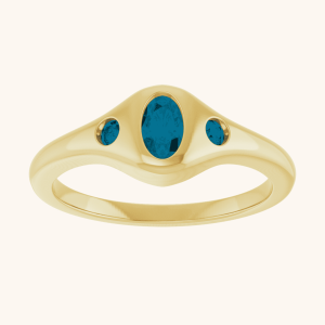 14K Yellow Ring With Natural & Lab-Grown Diamonds and Gemstones