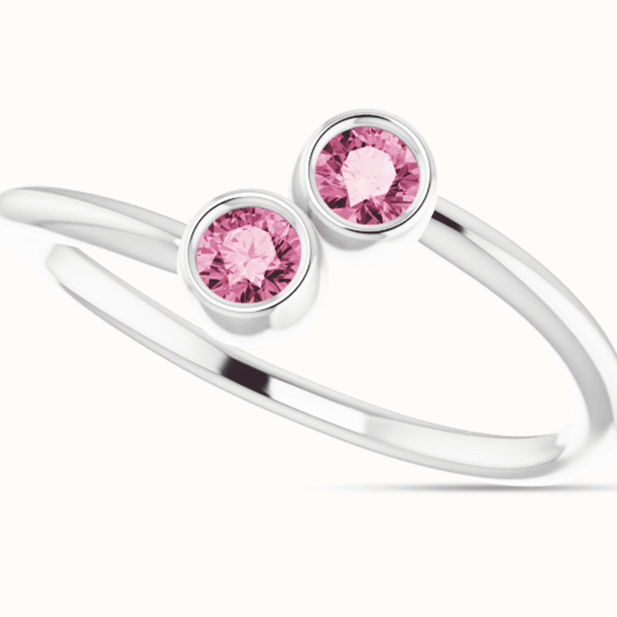 14K White Gold Two-Stone Ring - Image 4