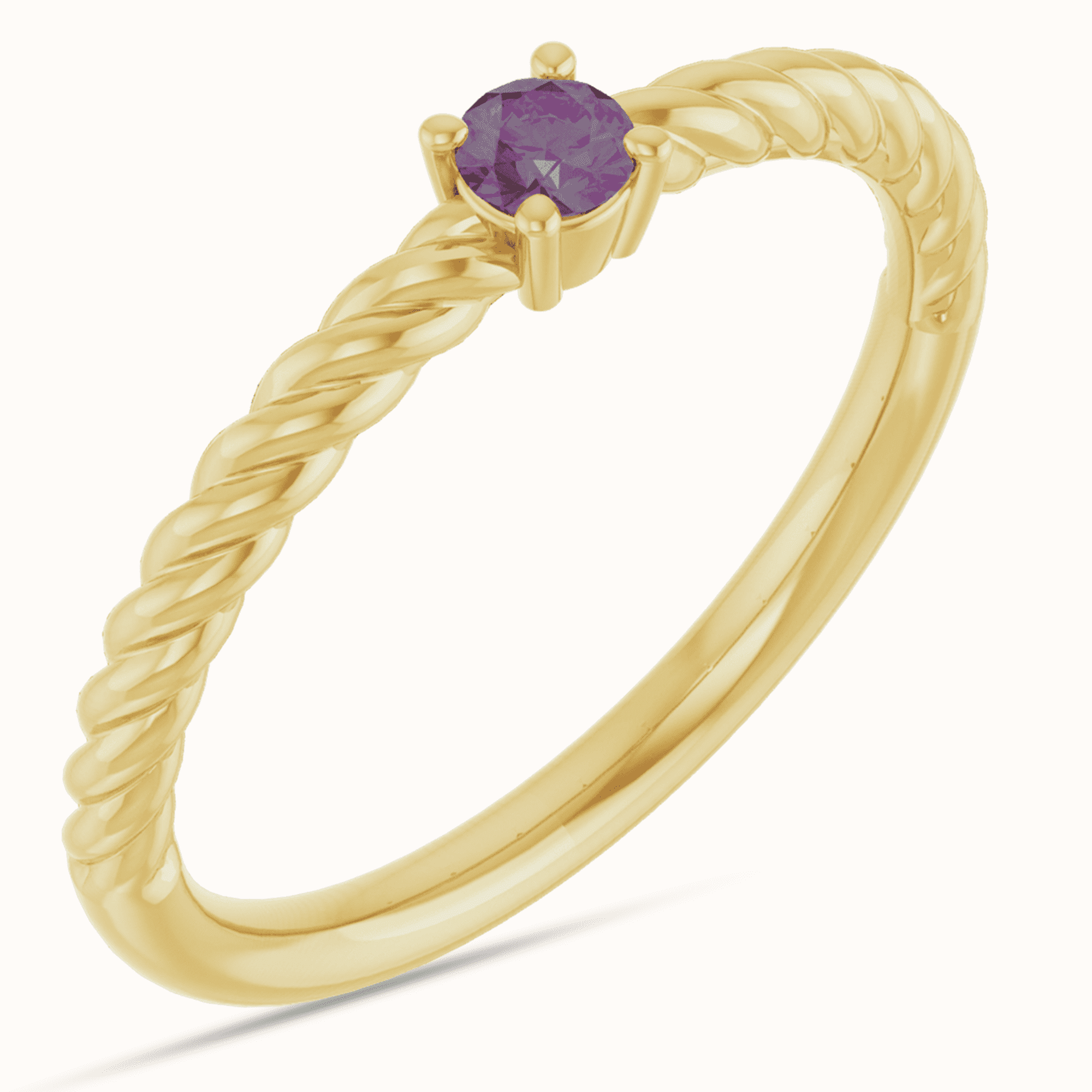 Solitaire Rope 14K Gold Ring Collection - Image 11