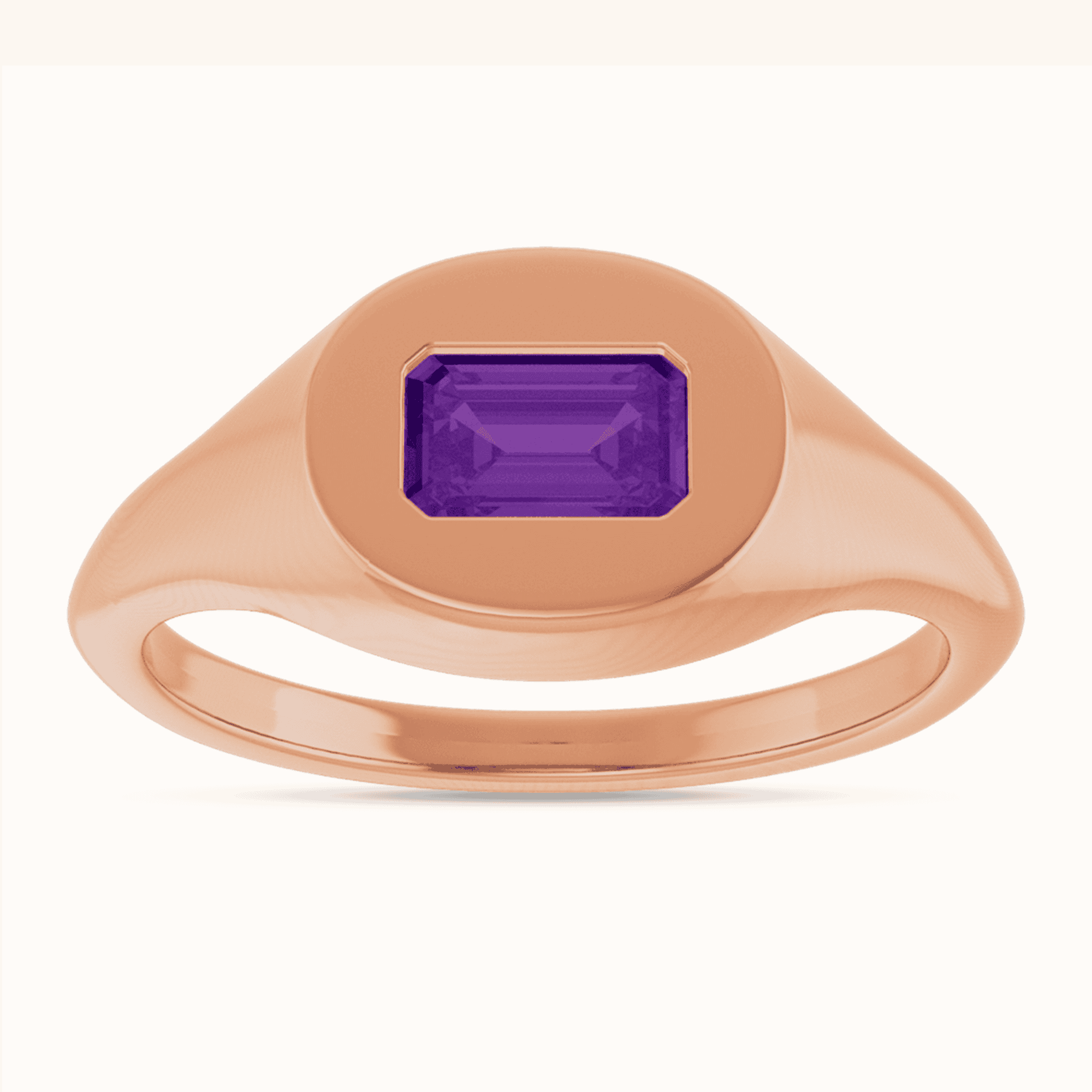 Solitaire Gemstone Signet Rings - Image 66
