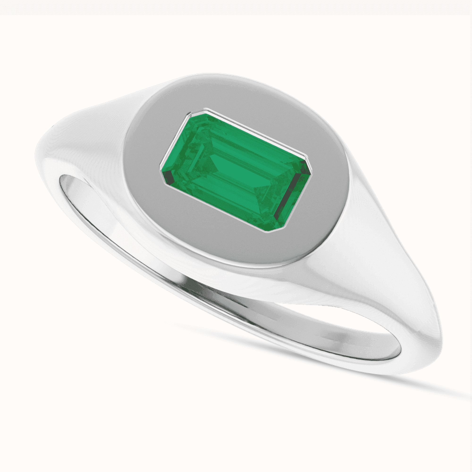 Solitaire Gemstone Signet Rings - Image 26
