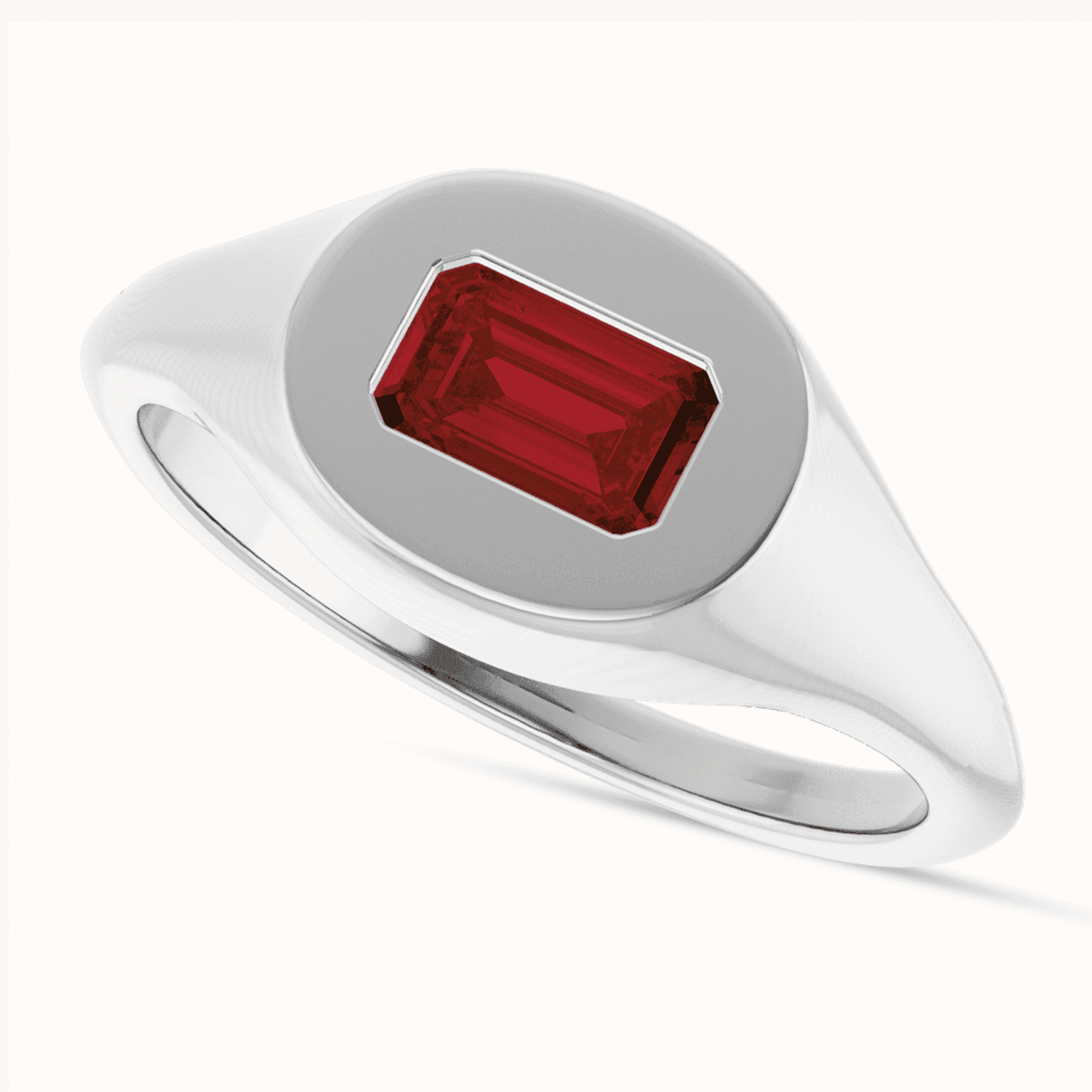 Solitaire Gemstone Signet Rings - Image 21