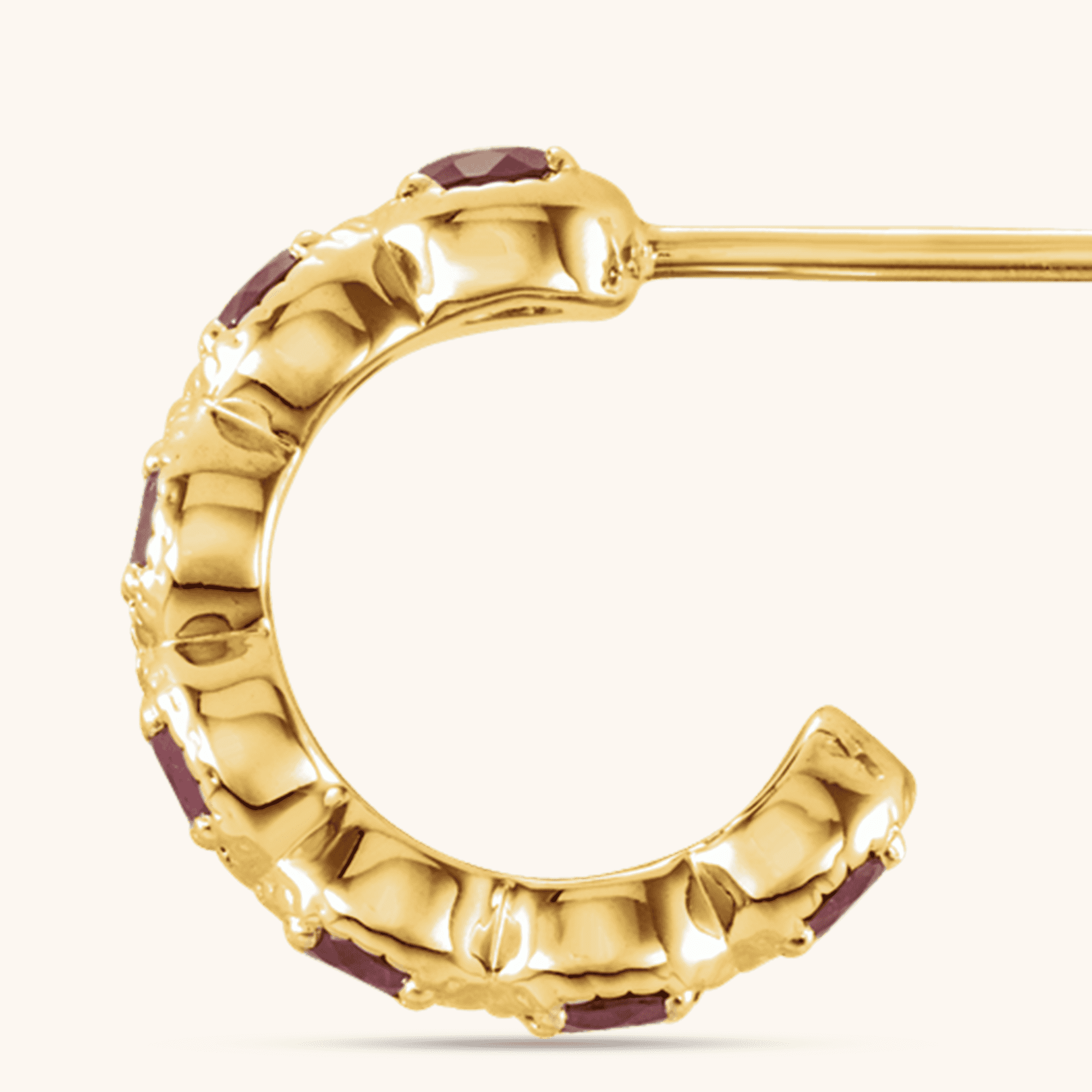 14K Gold Earrings Natural Mozambique Garnet