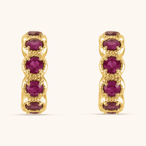 14K Gold Earrings Natural Mozambique Garnet