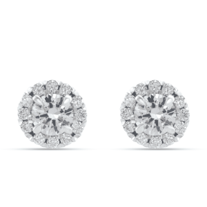 Diamond Stud Earrings white