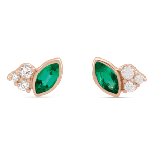 Gold Hoop Earrings green