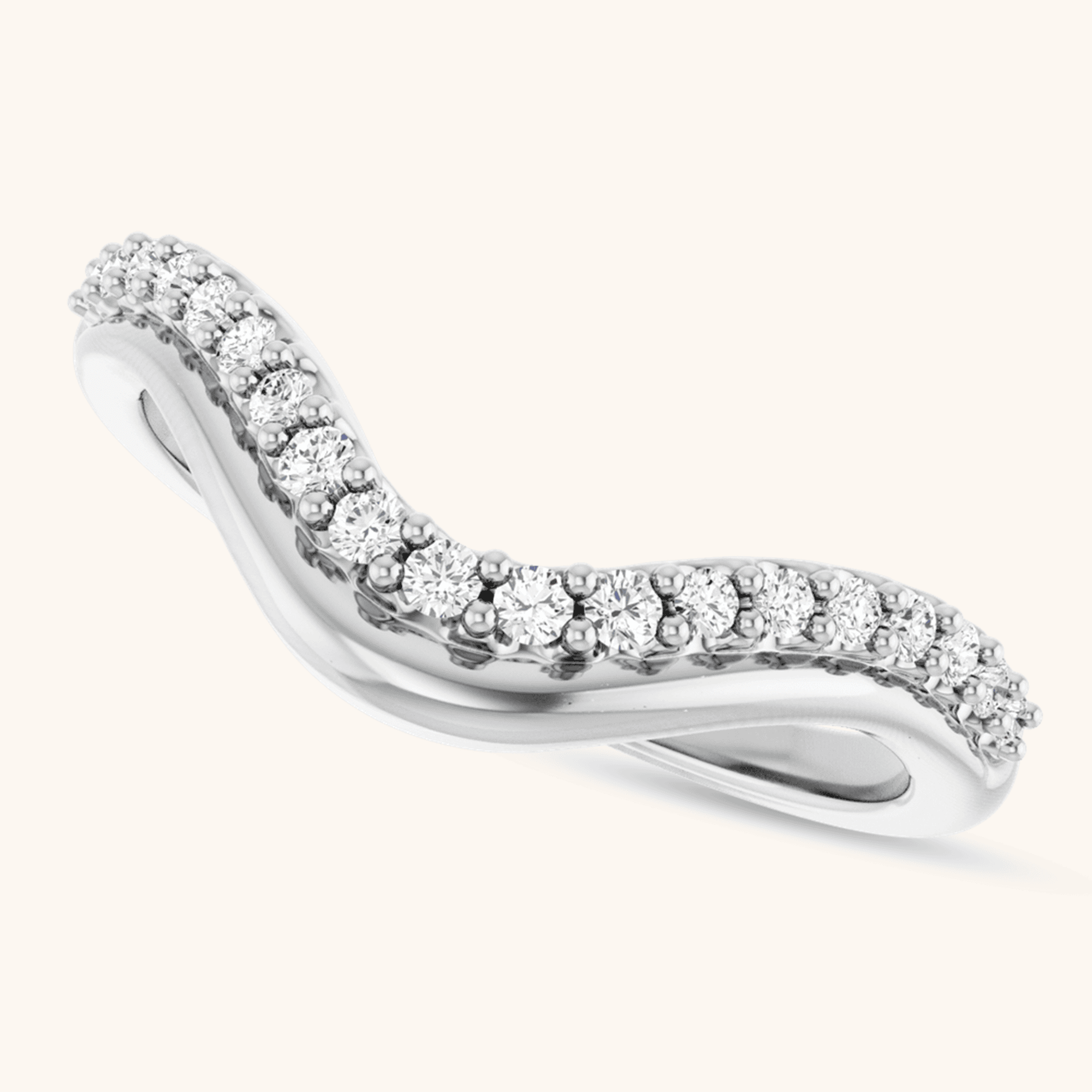Lab & Natural Contour Diamond Ring - Image 15