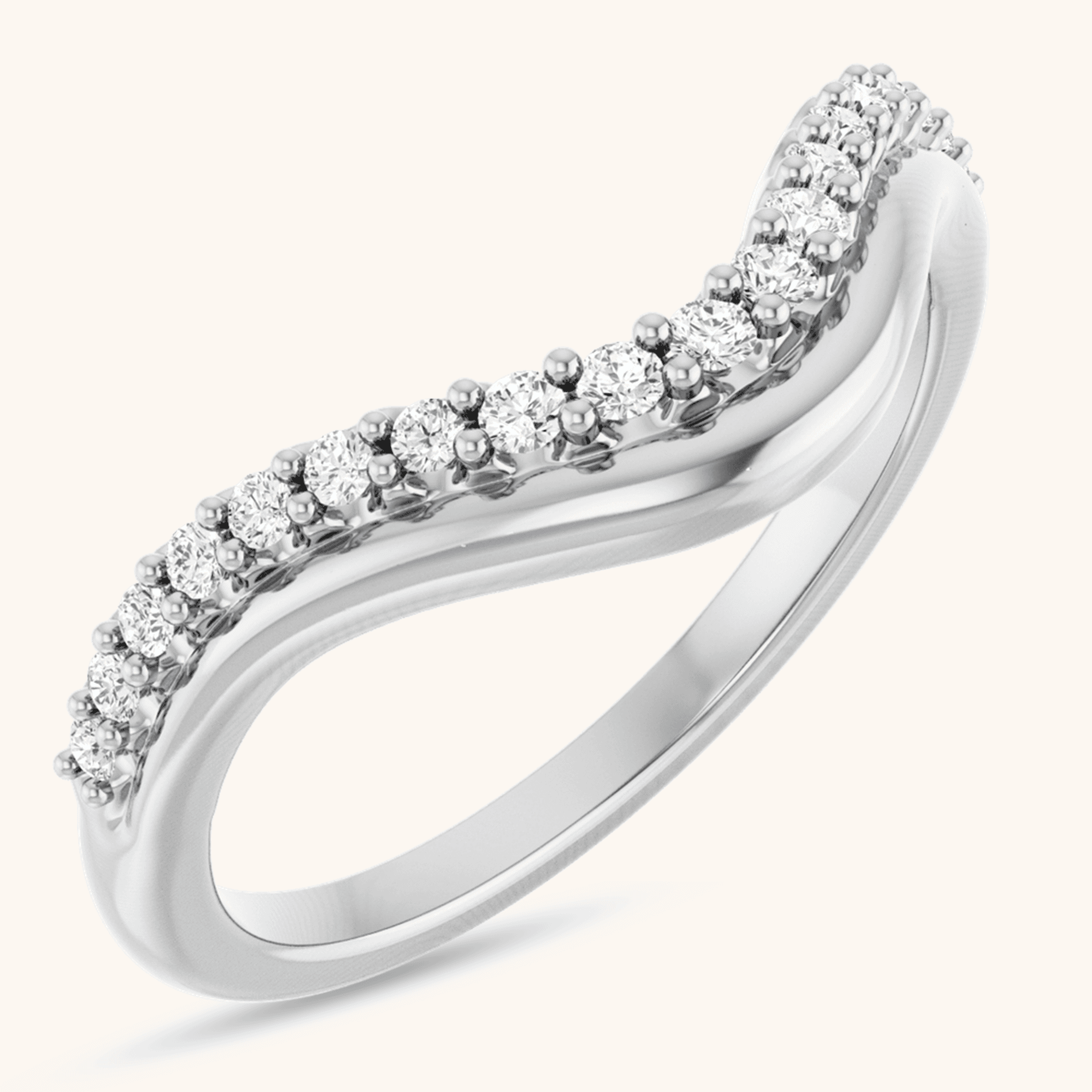 Lab & Natural Contour Diamond Ring - Image 13