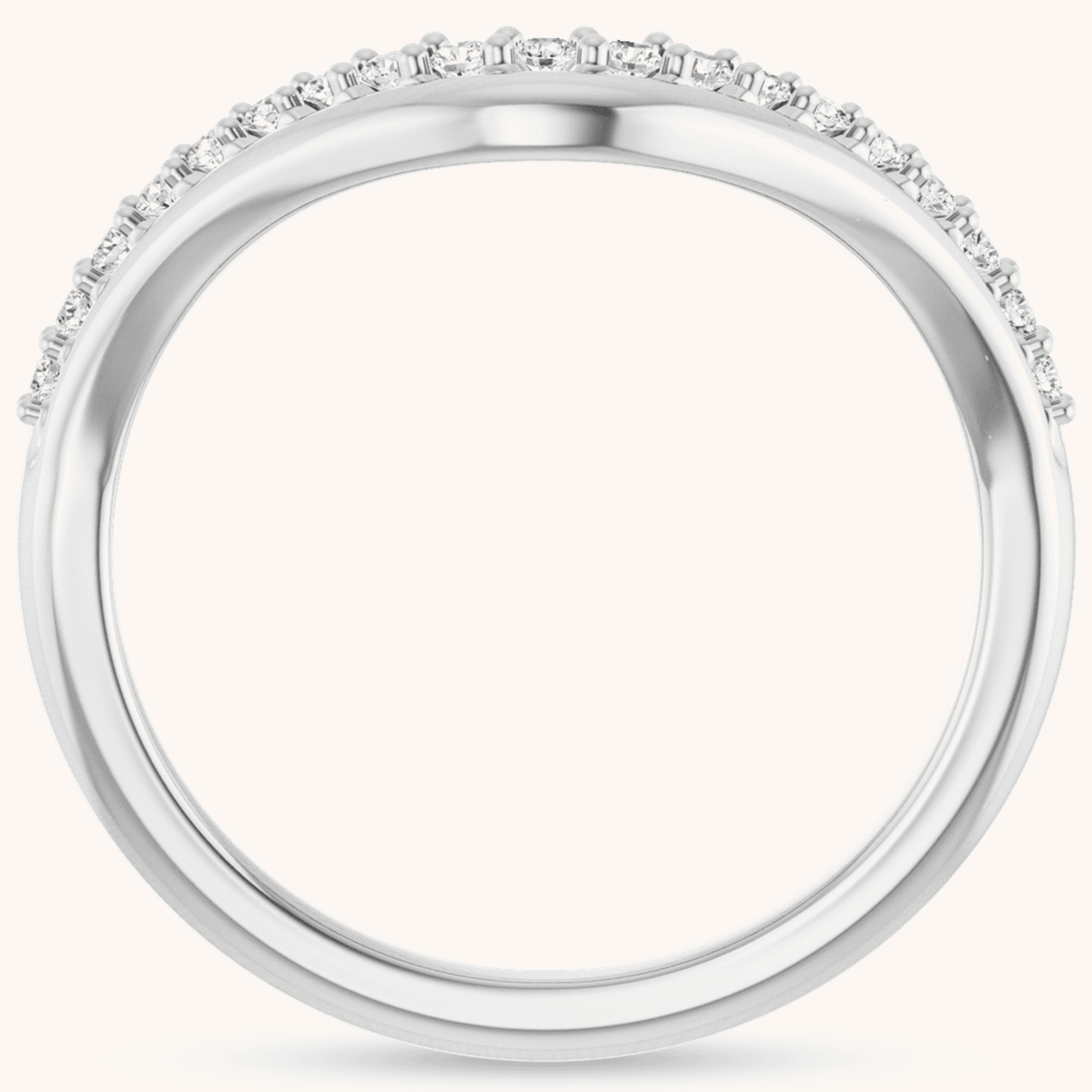 Lab & Natural Contour Diamond Ring - Image 5