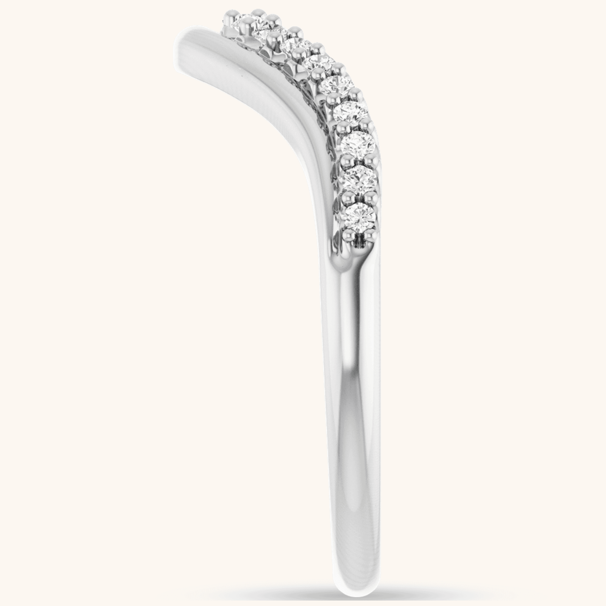 Lab & Natural Contour Diamond Ring - Image 3