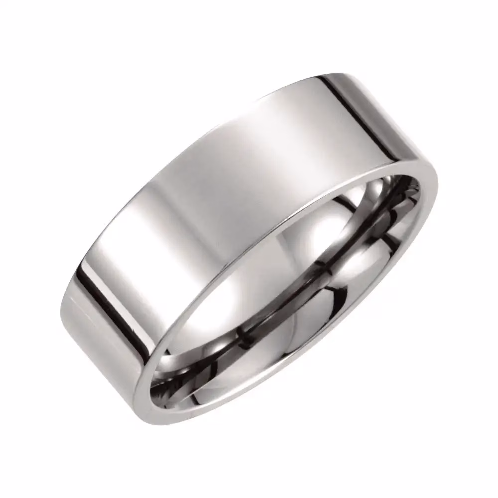 Sleek Titanium Comfort-Fit Wedding Band - Image 2