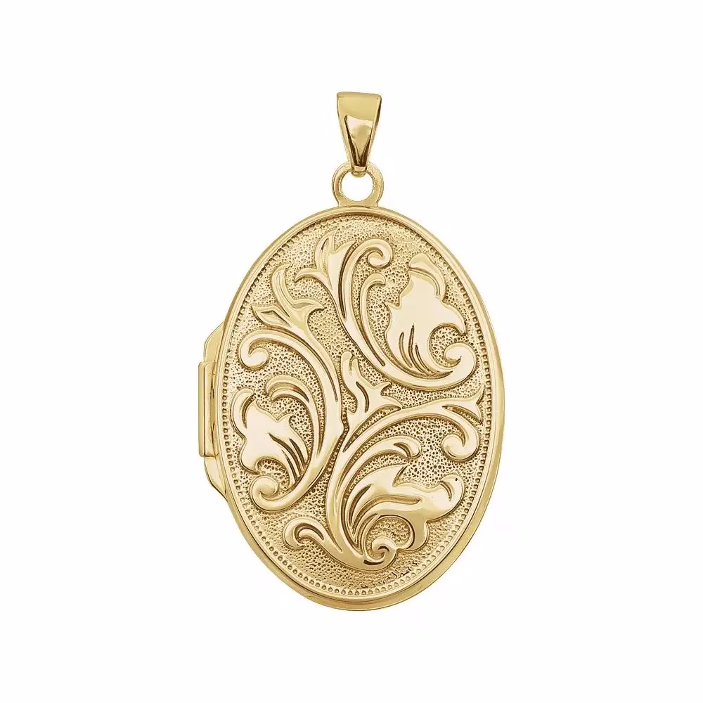 14K Gold Oval Locket