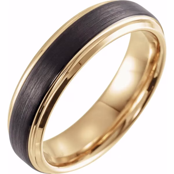Luxe Tungsten Yellow Gold Band